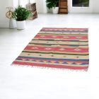 Covor Chilim Indian 140x200 covor kilim modern din bumbac