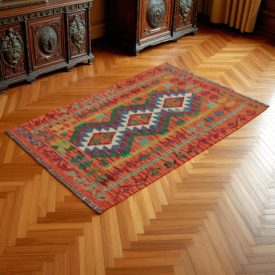 Covor kilim Chobi 86x129 kilim din lână țesut manual
