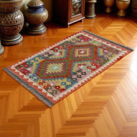 Covor kilim Chobi 81x126 kilim din lână țesut manual