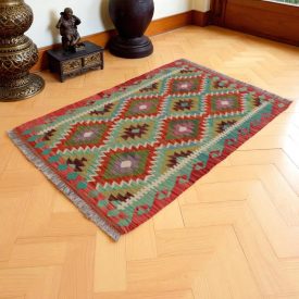 Covor kilim Chobi 157x106 kilim din lână țesut manual