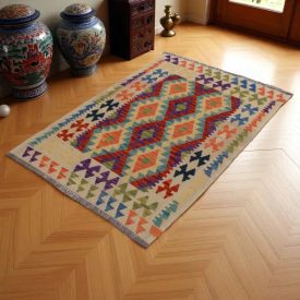 Covor kilim Chobi 147x101 kilim din lână țesut manual