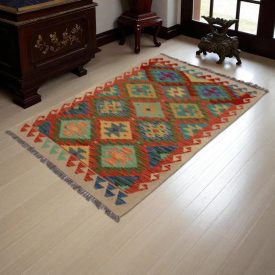 Covor kilim Chobi 140x96 kilim din lână țesut manual