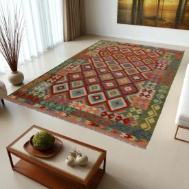 Covor Kilim Afgan Chobi 203x294 Kilim lână țesut manual