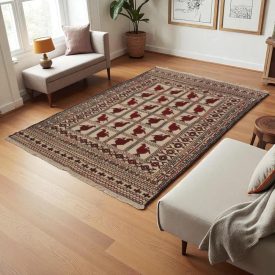 Covor kilim nomadic afgan Adarskan 130x198 covor de perete țesut manual