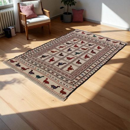 Covor kilim nomadic afgan Adarskan 126x202 covor de perete țesut manual