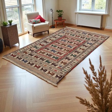 Covor kilim nomadic afgan Adarskan 121x200 covor de perete țesut manual