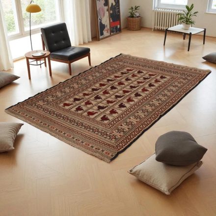 Covor kilim nomadic afgan Adarskan 124x204 covor de perete țesut manual