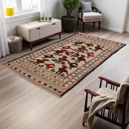 Covor kilim nomadic afgan Adarskan 116x206 covor de perete țesut manual