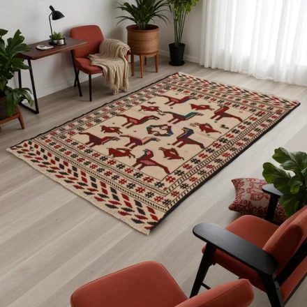 Covor kilim nomadic afgan Adarskan 133x199 covor de perete țesut manual