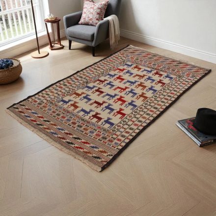 Covor kilim nomadic afgan Adarskan 117x196 covor de perete țesut manual