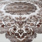 Covor clasic bej maro Isfahan 140x200 covor poliester pentru living sau dormitor