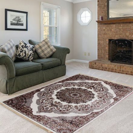 Covor clasic bej maro Isfahan 160x230 covor de living cu model oriental
