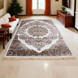   Covor clasic bej maro Isfahan 200x300 covor de living cu model oriental