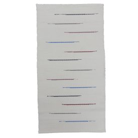 Covor de cârpe 133x69 alb covor de cârpe din bumbac