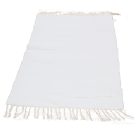 Covor de cârpe 135x71 alb covor de cârpe din bumbac