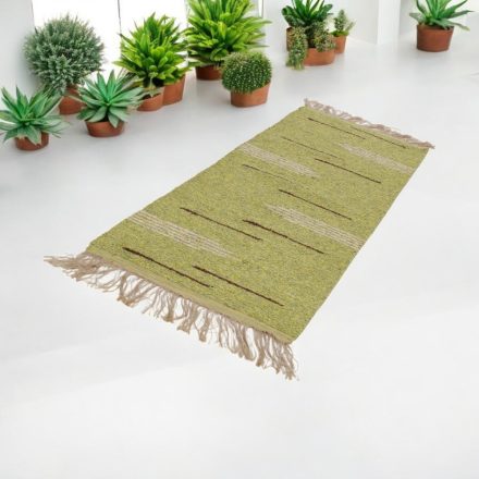 Covor cârpă 80x270 covor traversă din bumbac verde
