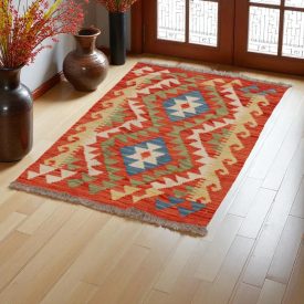   Covor kilim Chobi 94x63 afgane kilim din lână țesut manual 
