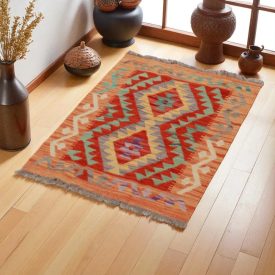   Covor kilim Chobi 90x62 afgane kilim din lână țesut manual 