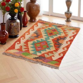  Covor kilim Chobi 88x59 afgane kilim din lână țesut manual 