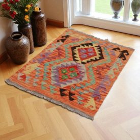   Covor kilim Chobi 95x67 afgane kilim din lână țesut manual 
