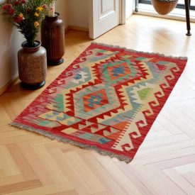   Covor kilim Chobi 98x68 afgane kilim din lână țesut manual 