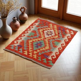   Covor kilim Chobi 62x86 afgane kilim din lână țesut manual 