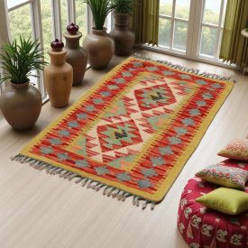   Covor kilim Chobi 101x65 afgane kilim din lână țesut manual 