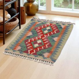   Covor kilim Chobi 90x65 afgane kilim din lână țesut manual 