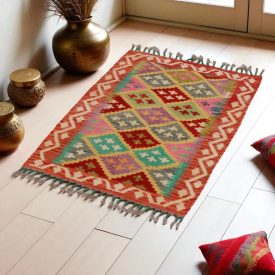   Covor kilim Chobi 65x88 afgane kilim din lână țesut manual 