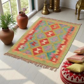   Covor kilim Chobi 95x64 afgane kilim din lână țesut manual 