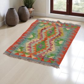   Covor kilim Chobi 67x89 afgane kilim din lână țesut manual 