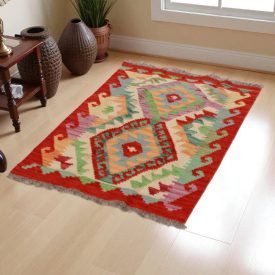   Covor kilim Chobi 67x92 afgane kilim din lână țesut manual 