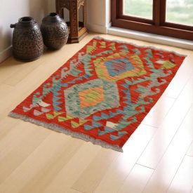   Covor kilim Chobi 63x90 afgane kilim din lână țesut manual 
