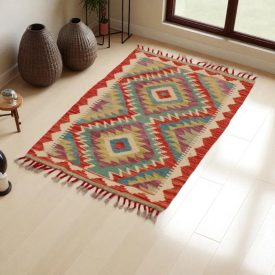   Covor kilim Chobi 60x92 afgane kilim din lână țesut manual 