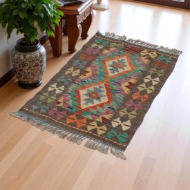   Covor kilim Chobi 58x94 afgane kilim din lână țesut manual 