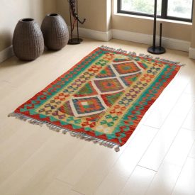   Covor kilim Chobi 77x124 afgane kilim din lână țesut manual 
