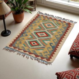  Covor kilim Chobi 60x90 afgane kilim din lână țesut manual 