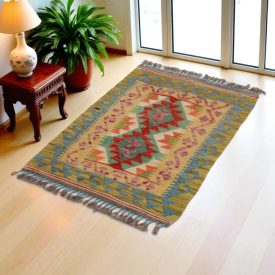   Covor kilim Chobi 63x93 afgane kilim din lână țesut manual 