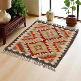   Covor kilim Chobi 84x65 afgane kilim din lână țesut manual 