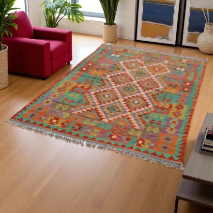 Covor kilim Chobi 196x133 afgane kilim din lână țesut manual 