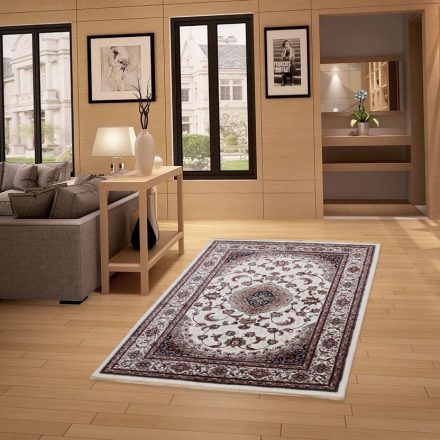 Covor clasic bej Isfahan 140x200 covor poliester pentru living sau dormitor