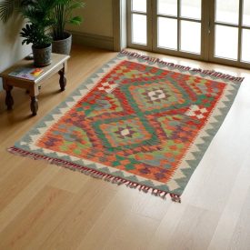   Covor kilim Chobi 136x88 afgane kilim din lână țesut manual 