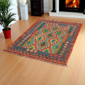   Covor kilim Chobi 144x106 afgane kilim din lână țesut manual 