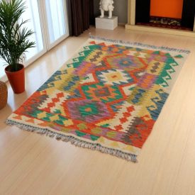   Covor kilim Chobi 83x128 afgane kilim din lână țesut manual 