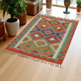   Covor kilim Chobi 123x79 afgane kilim din lână țesut manual 