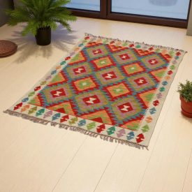   Covor Kilim țesut manual Chobi 147x98 kilim tradițional din lână