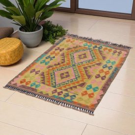   Covor kilim Chobi 117x87 afgane kilim din lână țesut manual 