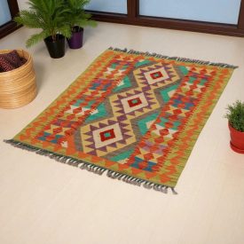   Covor kilim Chobi 118x88 afgane kilim din lână țesut manual 