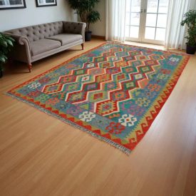 Covor tesut manual din lana Chobi 211x302 covor Kilim afgan