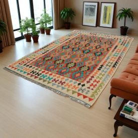 Covor kilim Chobi 205x288 kilim din lână țesut manual